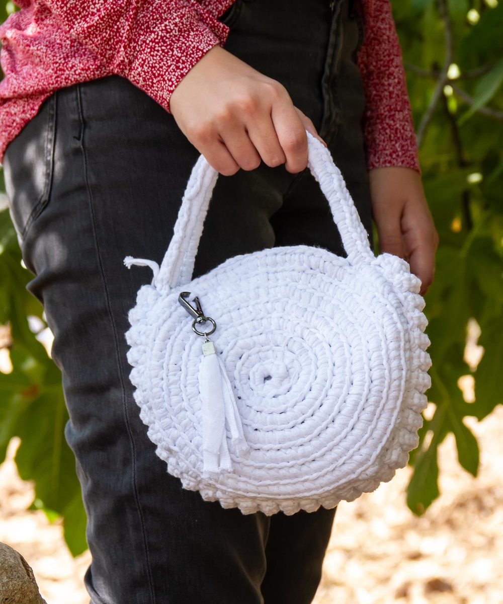 crochet white bag