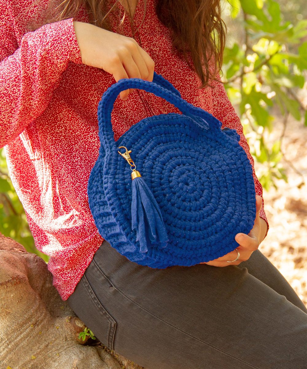 crochet round bag