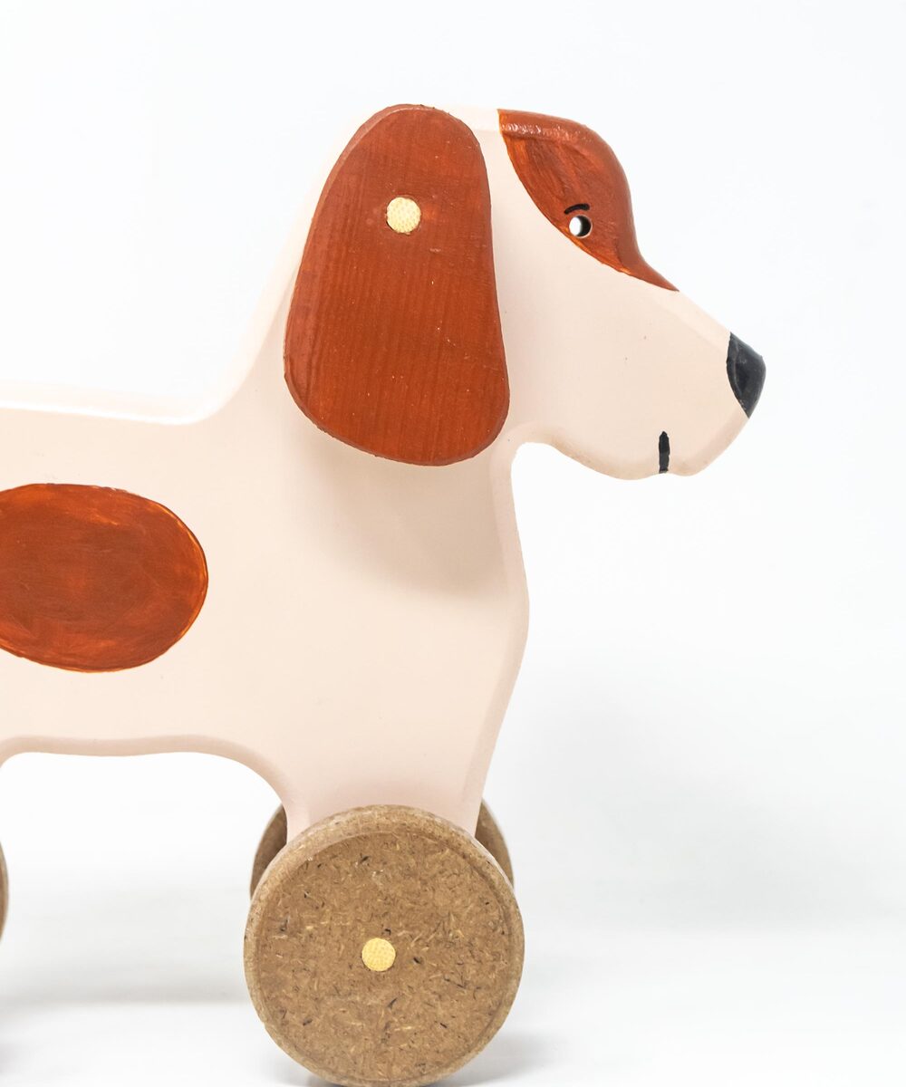 pull along toy dog on wheels