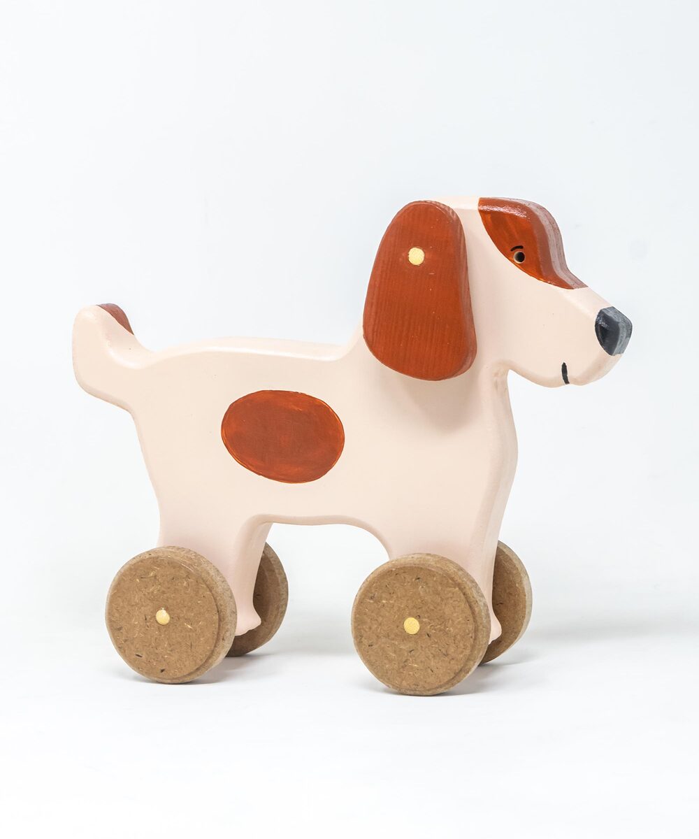 pull along toy dog on wheels