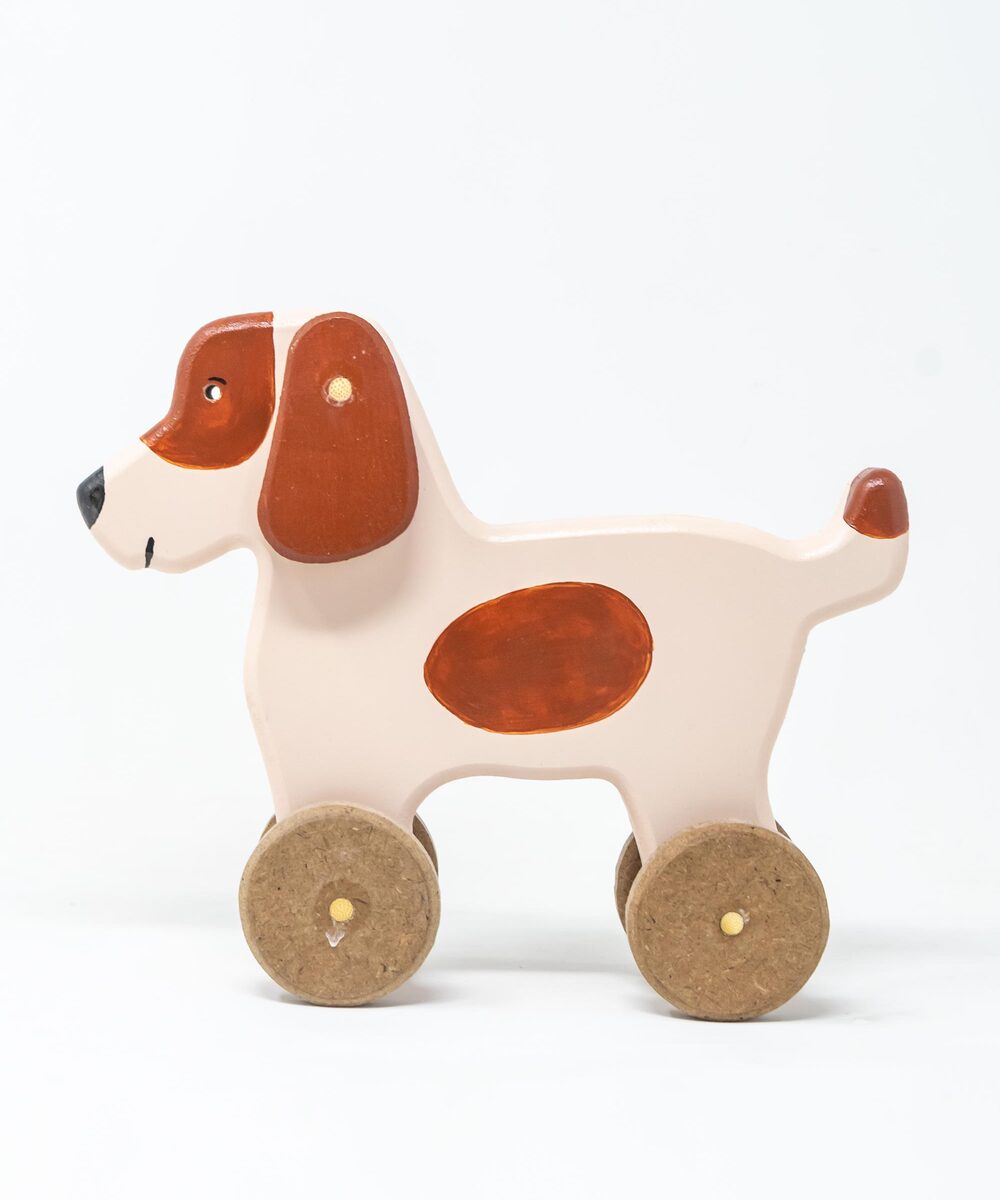 pull along toy dog on wheels