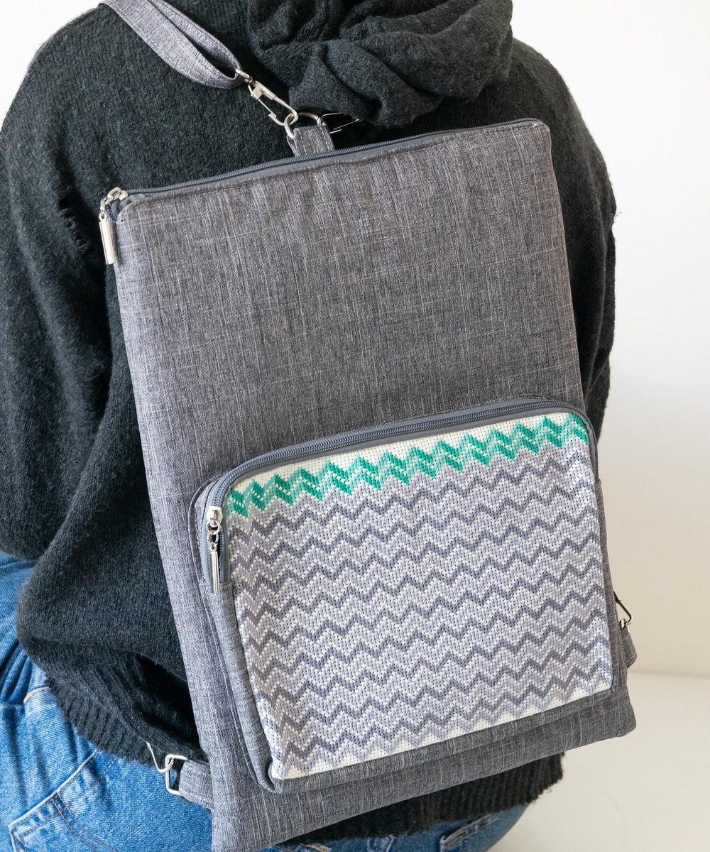 embroidered laptop backpack