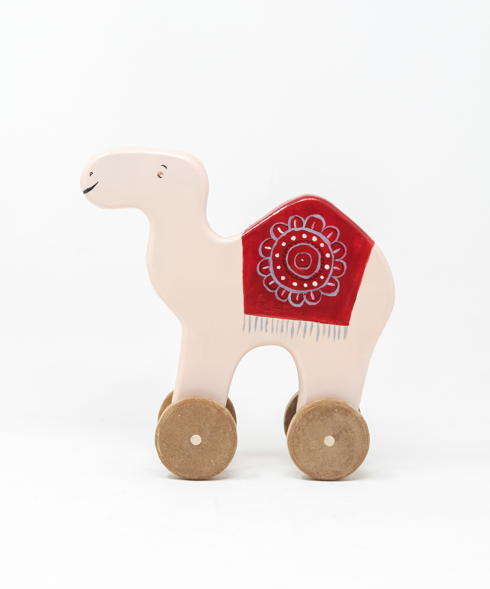 Wooden Camel Toy on Wheels